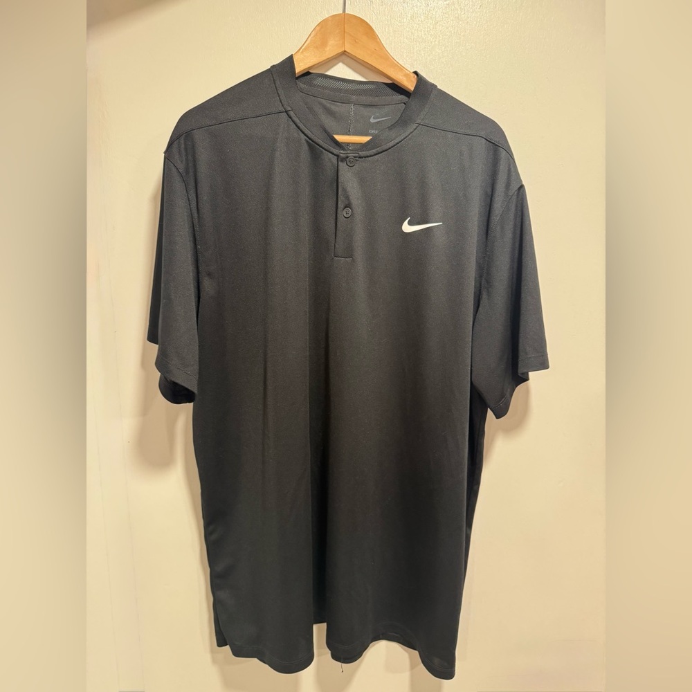 Nike Dri-fit Golf Shirt Black Short-Sleeve Performance Polo